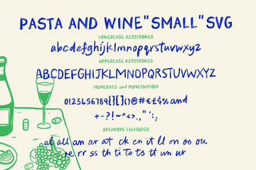 Pasta and Wine SVG Font preview image 10 by Nicky Laatz