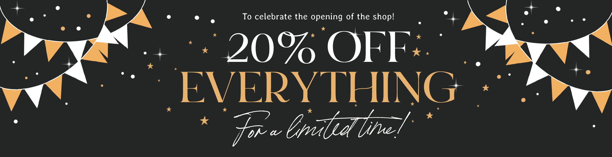 Launch special - 20% off everything in the shop :)