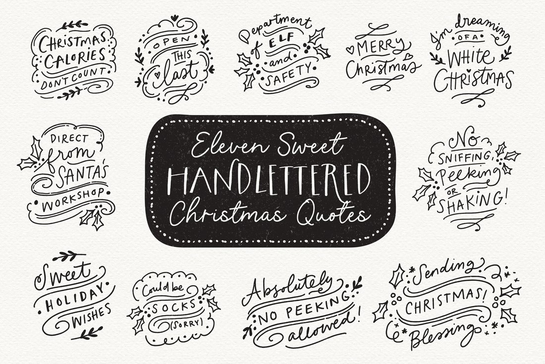 11 Handlettered Christmas Quotes main product image by Nicky Laatz