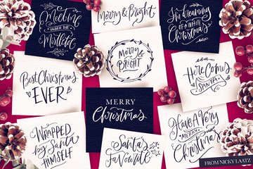 5 Handlettered Christmas PNGS preview image 7 by Nicky Laatz