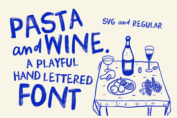 Pasta and Wine SVG Font main product image by Nicky Laatz