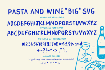 Pasta and Wine SVG Font preview image 9 by Nicky Laatz