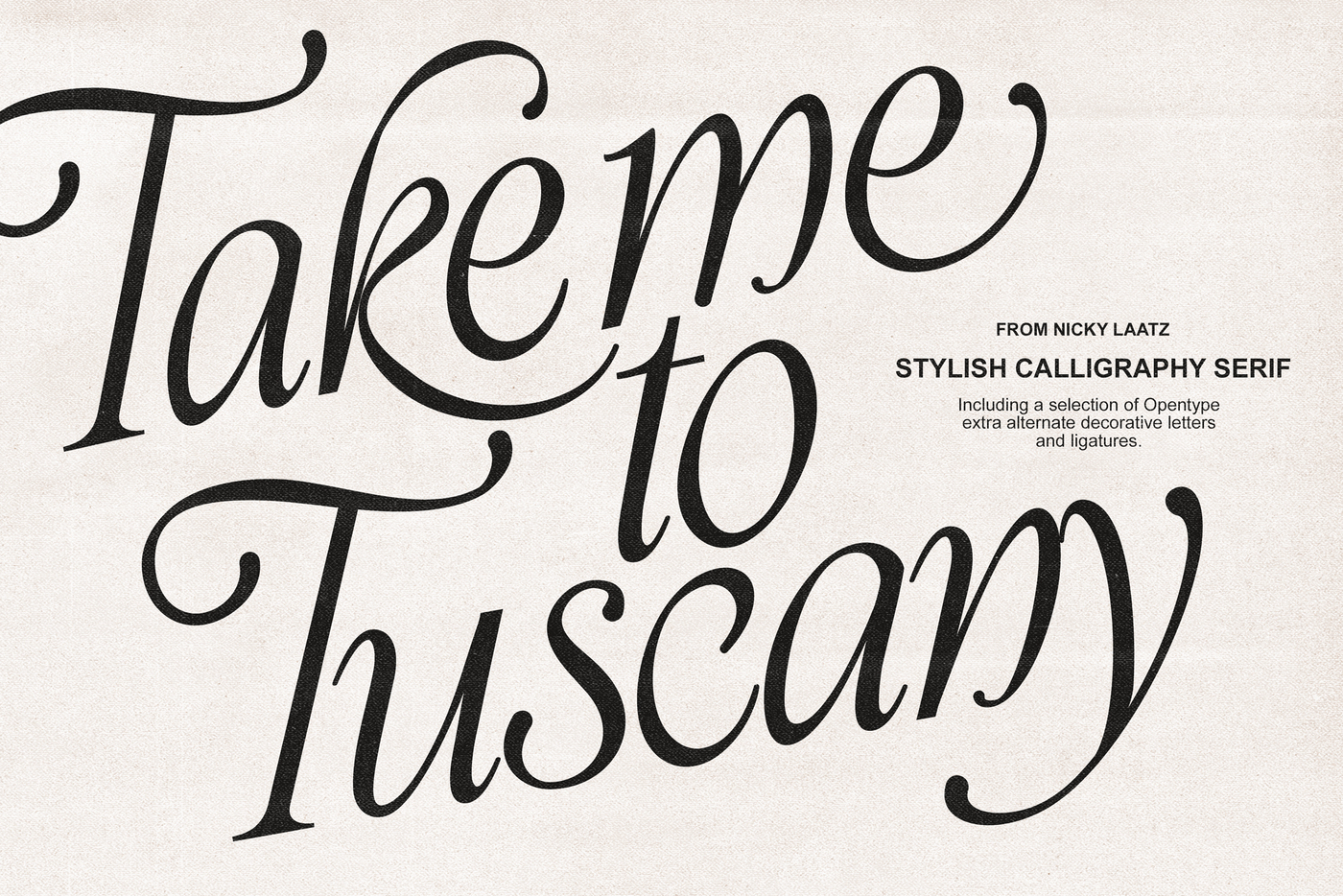 Take Me To Tuscany Typeface main product image by Nicky Laatz