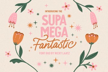 Supa Mega Fantastic Font Duo main product image by Nicky Laatz