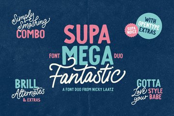 Supa Mega Fantastic Font Duo preview image 20 by Nicky Laatz