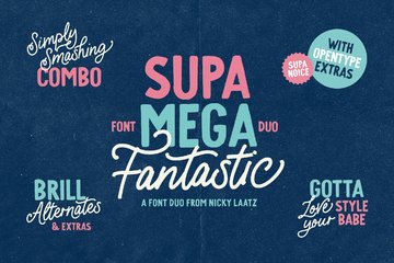 Supa Mega Fantastic Font Duo preview image 20 by Nicky Laatz