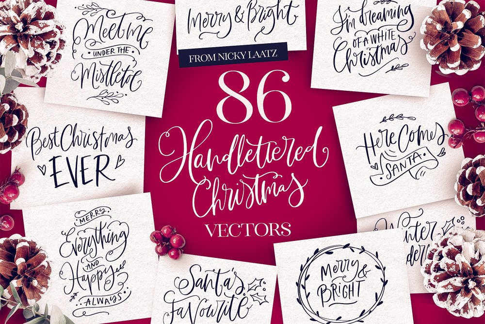 A Handlettered Christmas main product image by Nicky Laatz